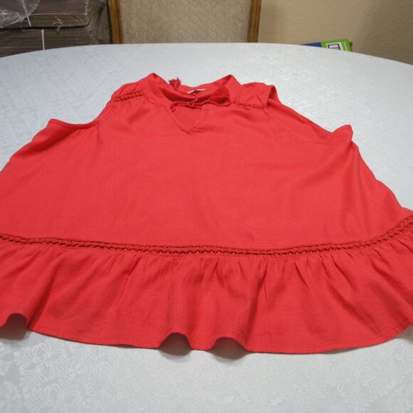 Crown and Ivy Linen/Rayon Women's Red Tanktop Size XL - Picture 3 of 10
